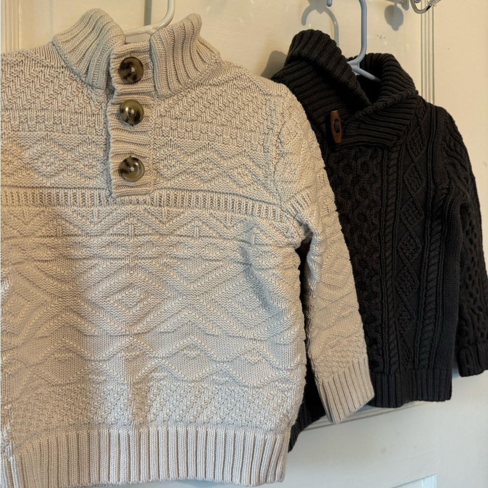 Two Fisherman style sweaters for boys 2-3T